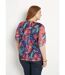 T-shirt court col V dentelle imprimée-2