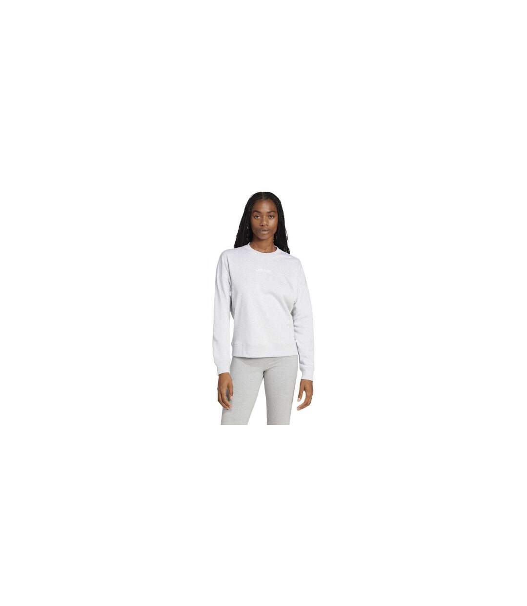 Womens/ladies Woodmark Logo Sweatshirt Light Grey Heather Adidas-1