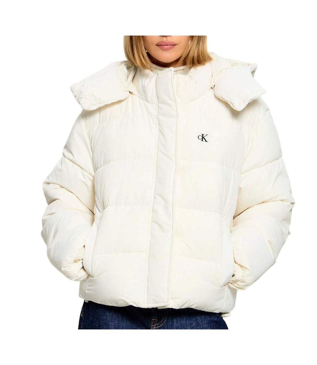 Doudoune beige femme calvin klein jeans matte-1