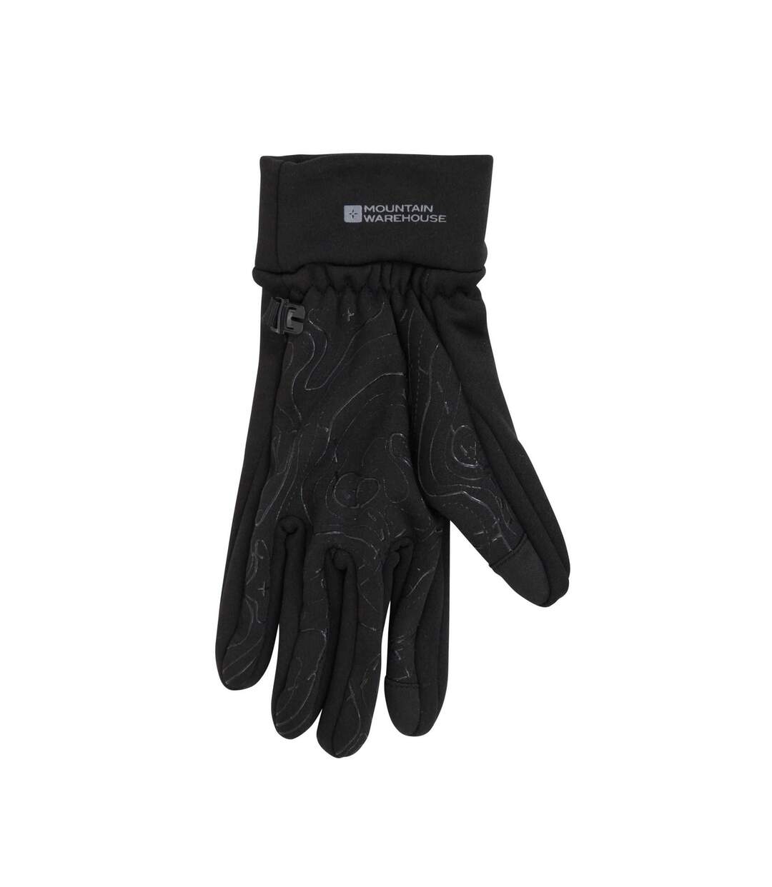 Unisex Adult Grippi Fleece Lined Active Cycling Gloves Black Mountain Warehouse-2