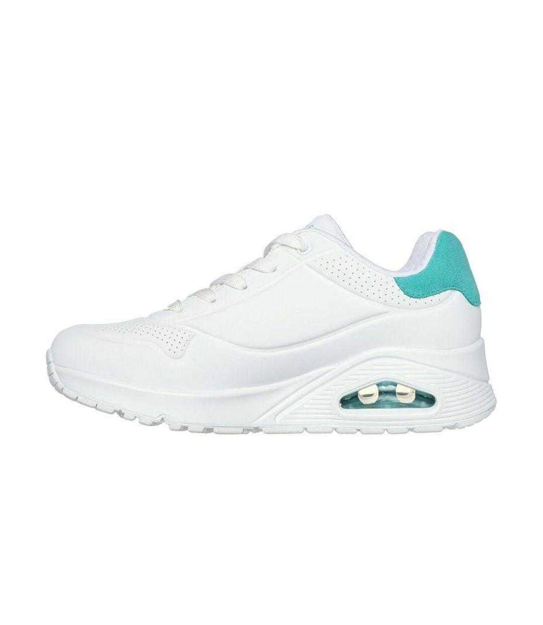 Womens/ladies Uno-pop Back Suede Skech-air Trainers White Skechers-2