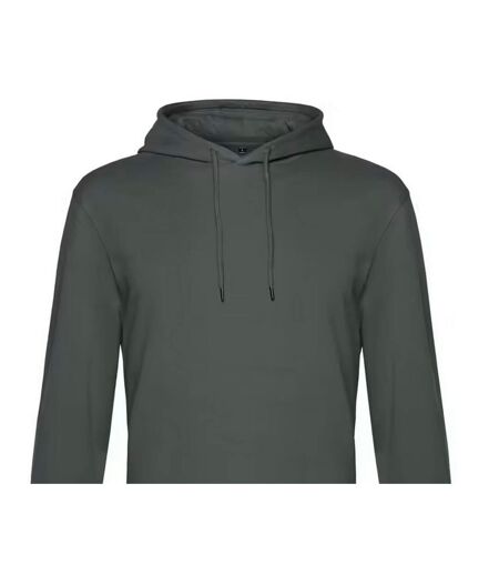 Sweat À Capuche Motif/style Uni Homme Gris Kaki B&C