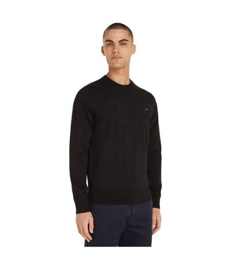 Mens 1985 Cotton Crew Neck Sweater Top Black Tommy Hilfiger