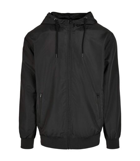 Build Your Brand Mens Windrunner Recycled Jacket (Black) - UTRW8039