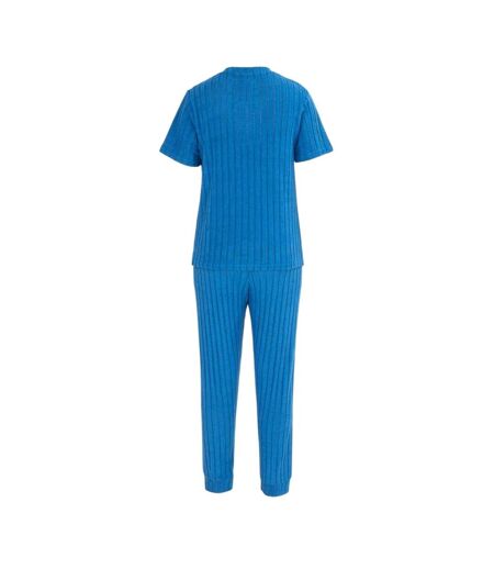Ensemble De Pyjama Manches Courtes Femme Bleu Miso