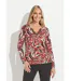 T-shirt imprimé graphique col V dentelle-1