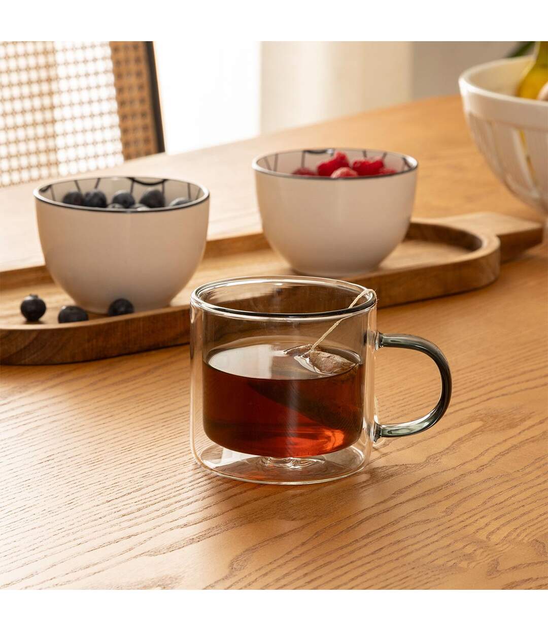 Lot de 6 Mugs en Verre Lexi 25cl Gris-3