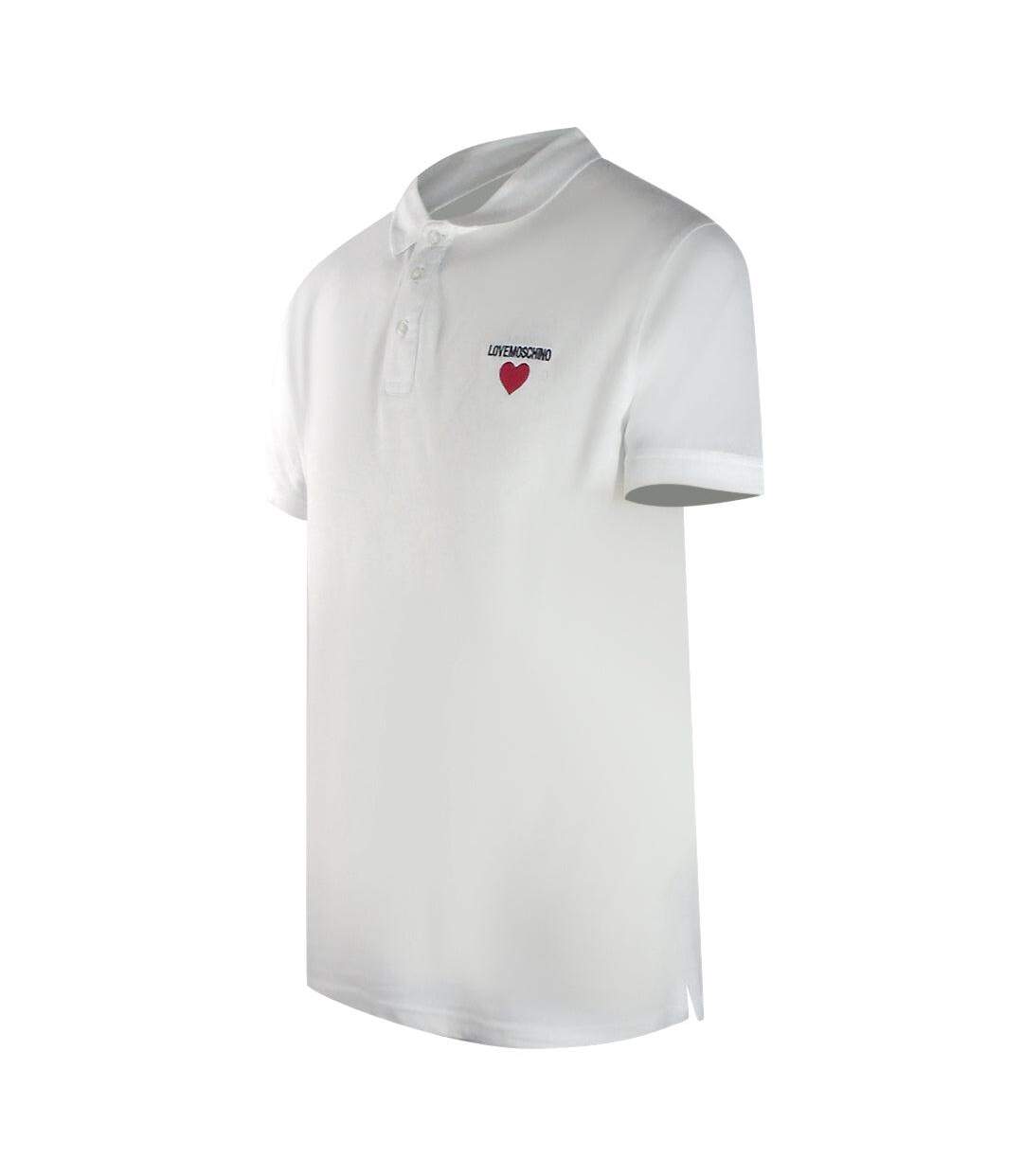 Polo Manches Courtes Homme Blanc Love Moschino-3