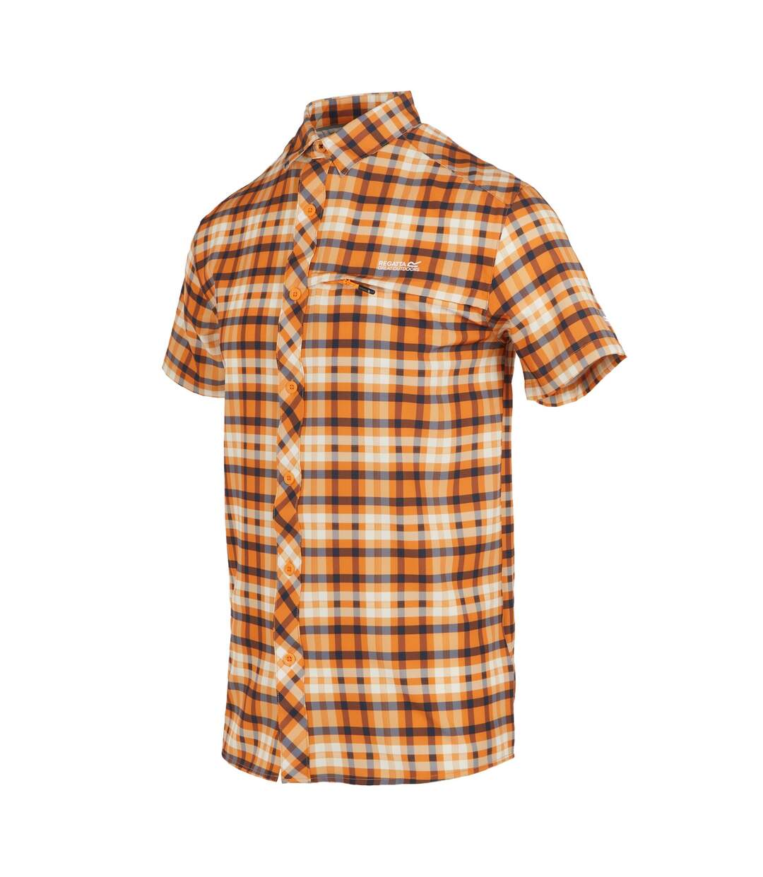Mens checked packaway travel shirt persimmon Regatta-3