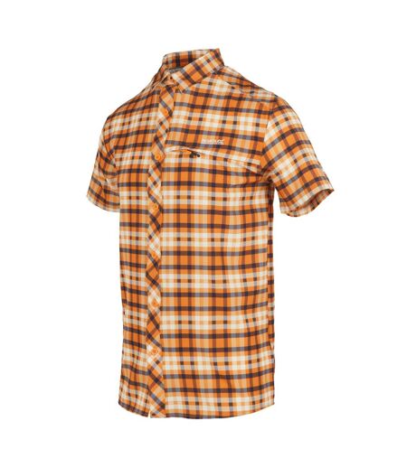 Mens checked packaway travel shirt persimmon Regatta
