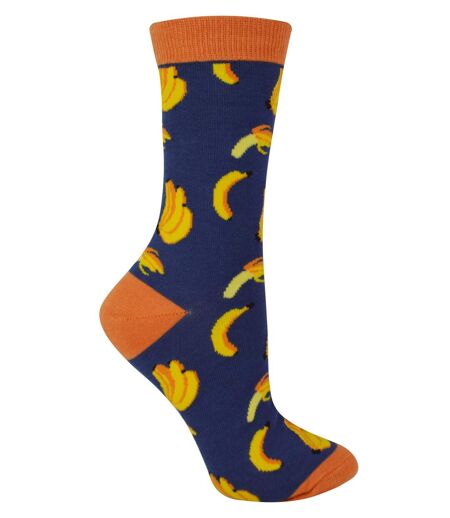 Miss Sparrow - Ladies Banana Patterned Novelty Bamboo Socks