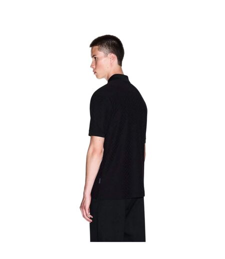 Mens Textured Regular Polo Shirt Black Armani Exchange