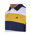 Mens Stripe Jersey Polo Shirt Navy White Yellow Raging Bull-4