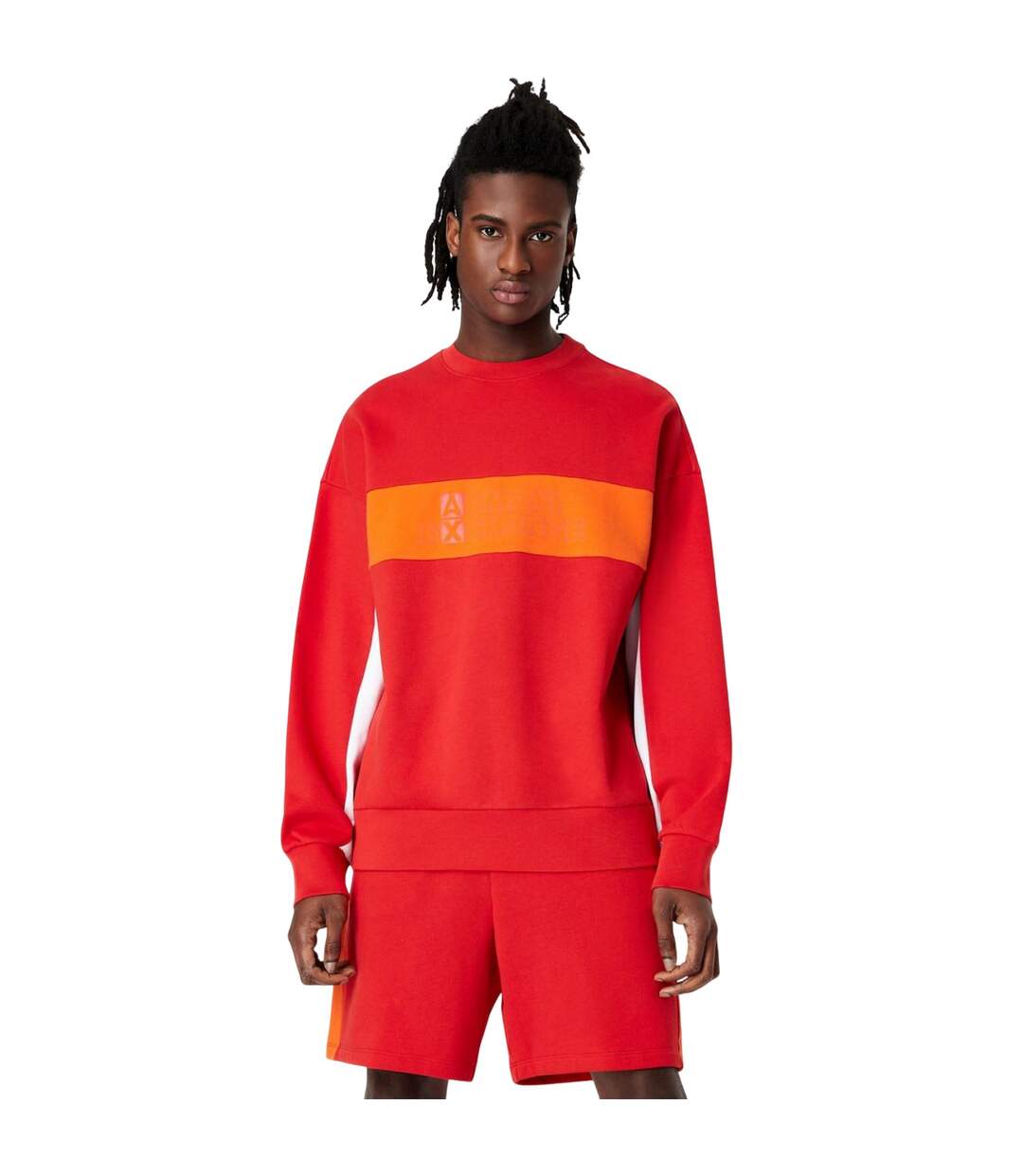 Sweat Homme Rouge Blanc Orange Armani Exchange-1