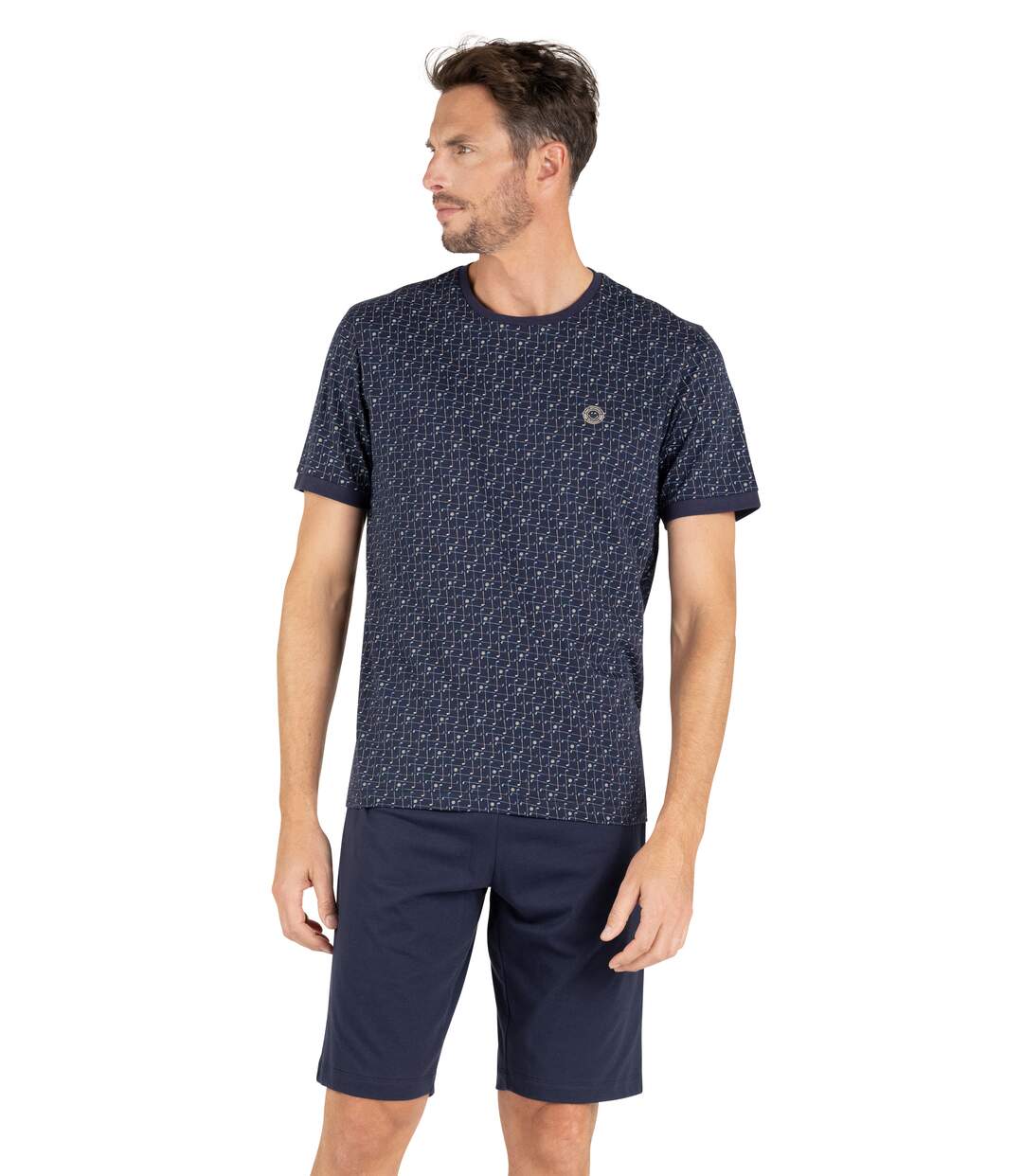 Pyjama court col rond homme SmileyWorld® I Eminence-1