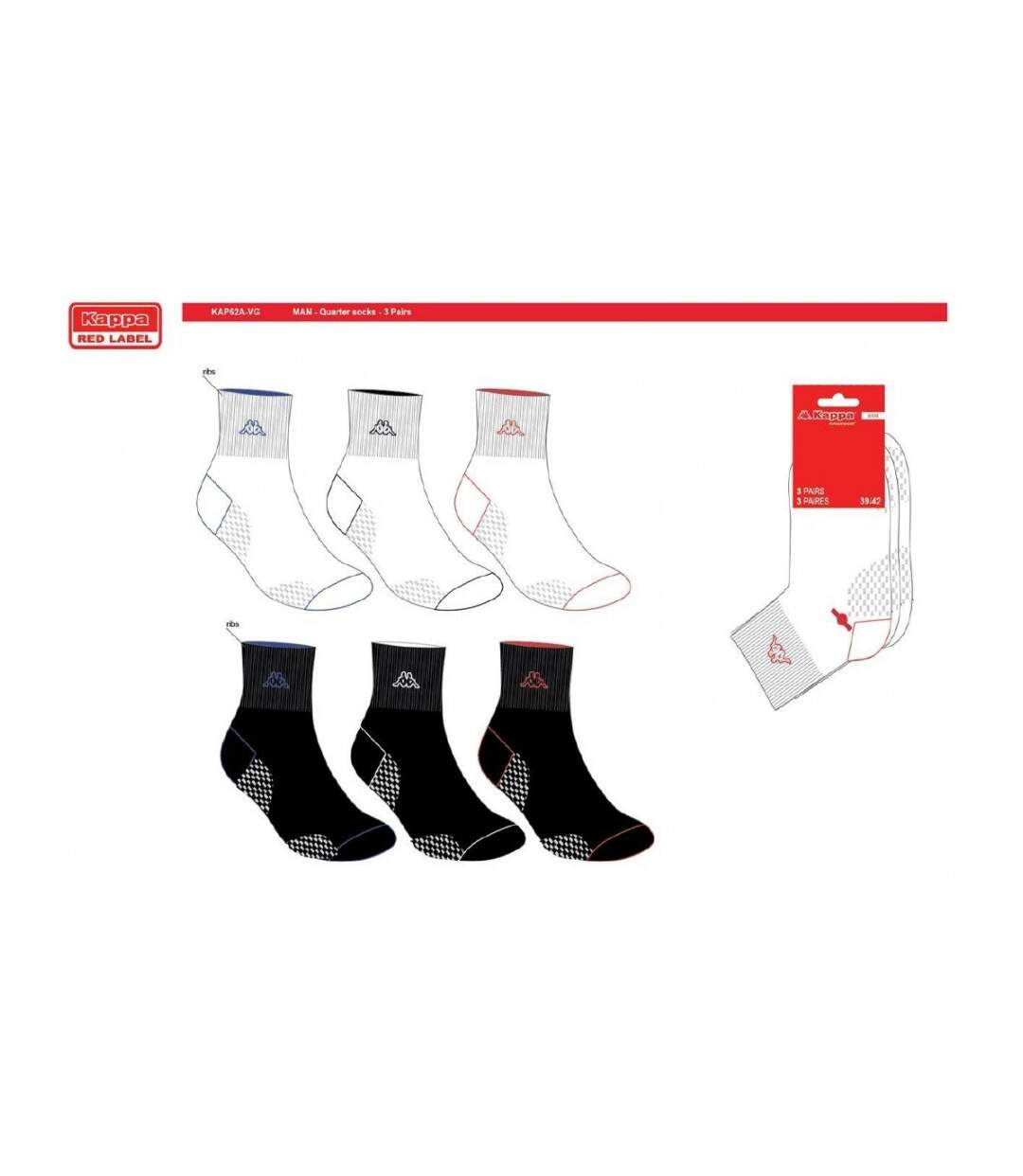 Chaussettes Homme QUARTER KAPPA - Pack de 12-4