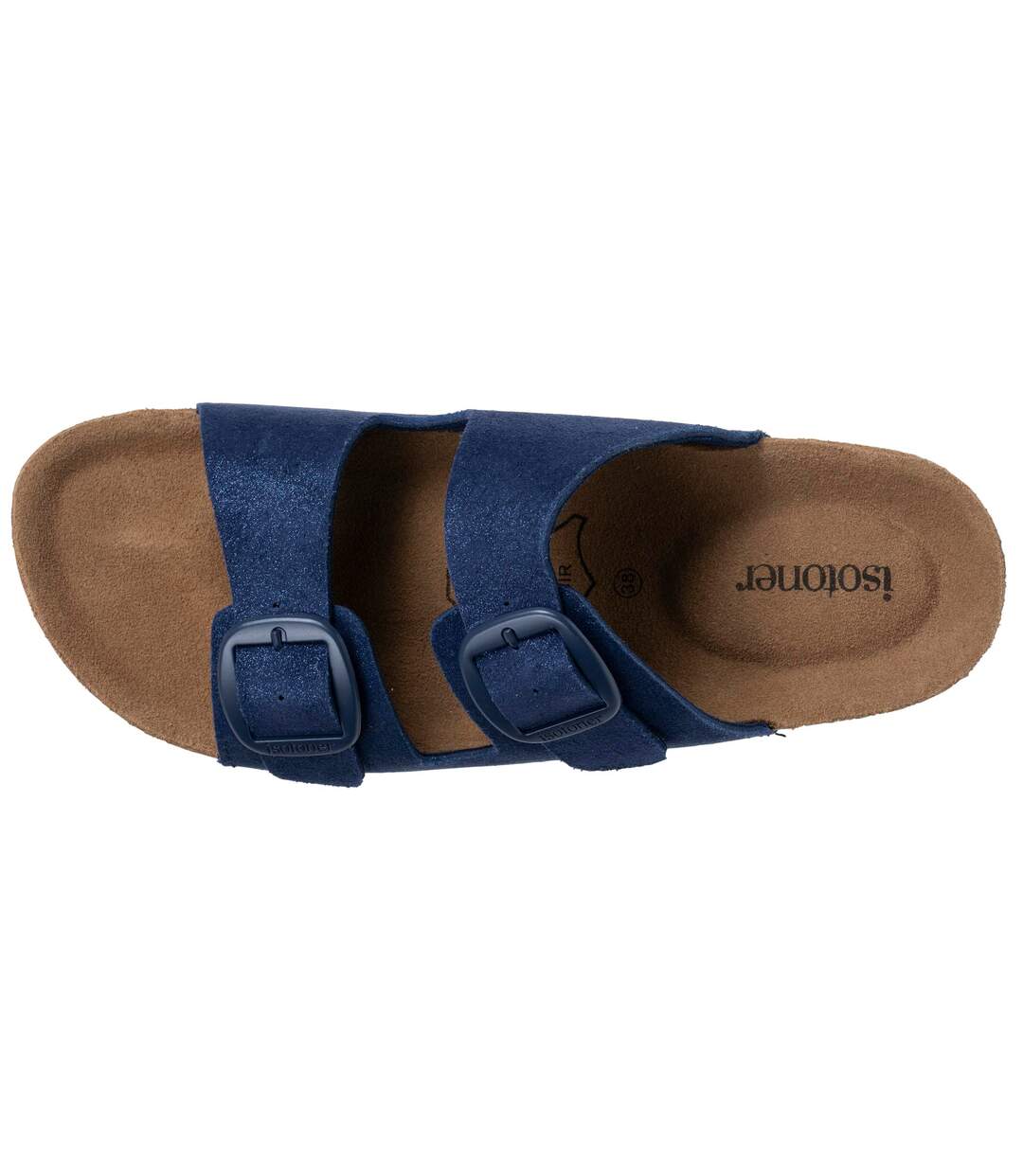 Isotoner Sandales femme semelle intérieure cuir patch talon confort everywear-3