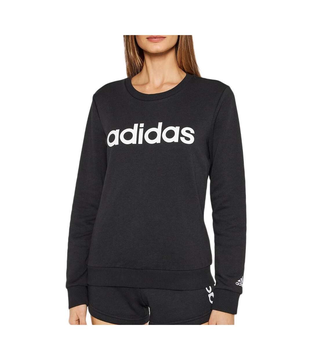 Sweat noir femme adidas lin-1