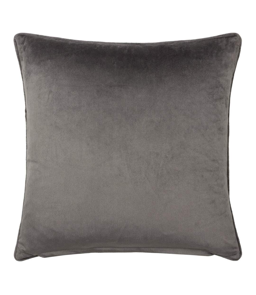 Stratus piping detail jacquard cushion cover 45cm x 45cm charcoal Paoletti-2