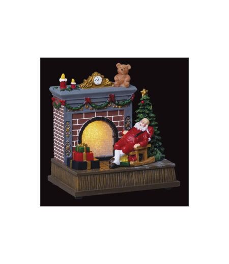 Paris Prix - Village De Noël Cheminée laponie 16cm Multicolore