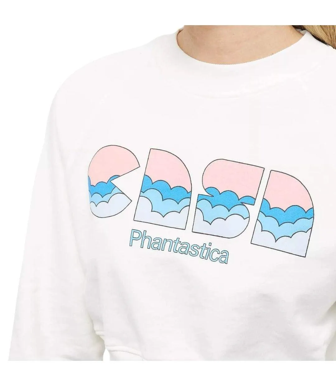 Womens/ladies Casa Clouds Cropped Sweatshirt White Casablanca-3