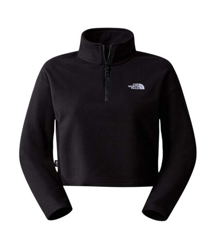 Womens/ladies 100 Glacier Cropped Fleece Top Black The North Face