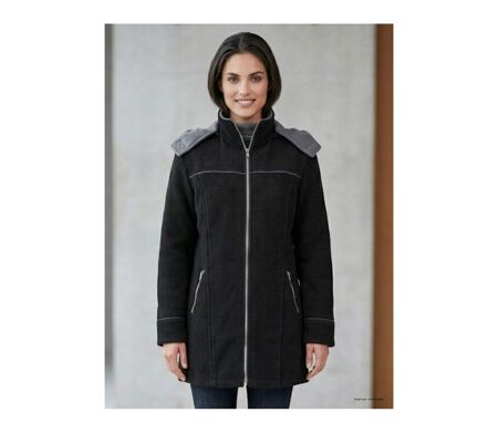 Manteau Caban Femme Tokyo4 Noir en Maille Contre-collée (Mayflower)