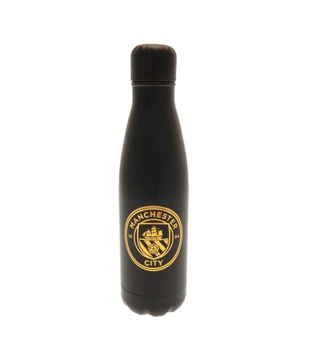 Manchester City FC Crest Thermal Flask (Black/Gold) (26cm x 7cm) - UTTA10974