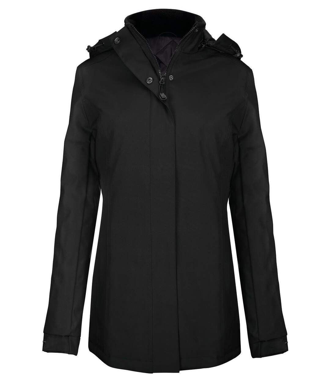 Parka à capuche - Femme - K6108 - noir-1