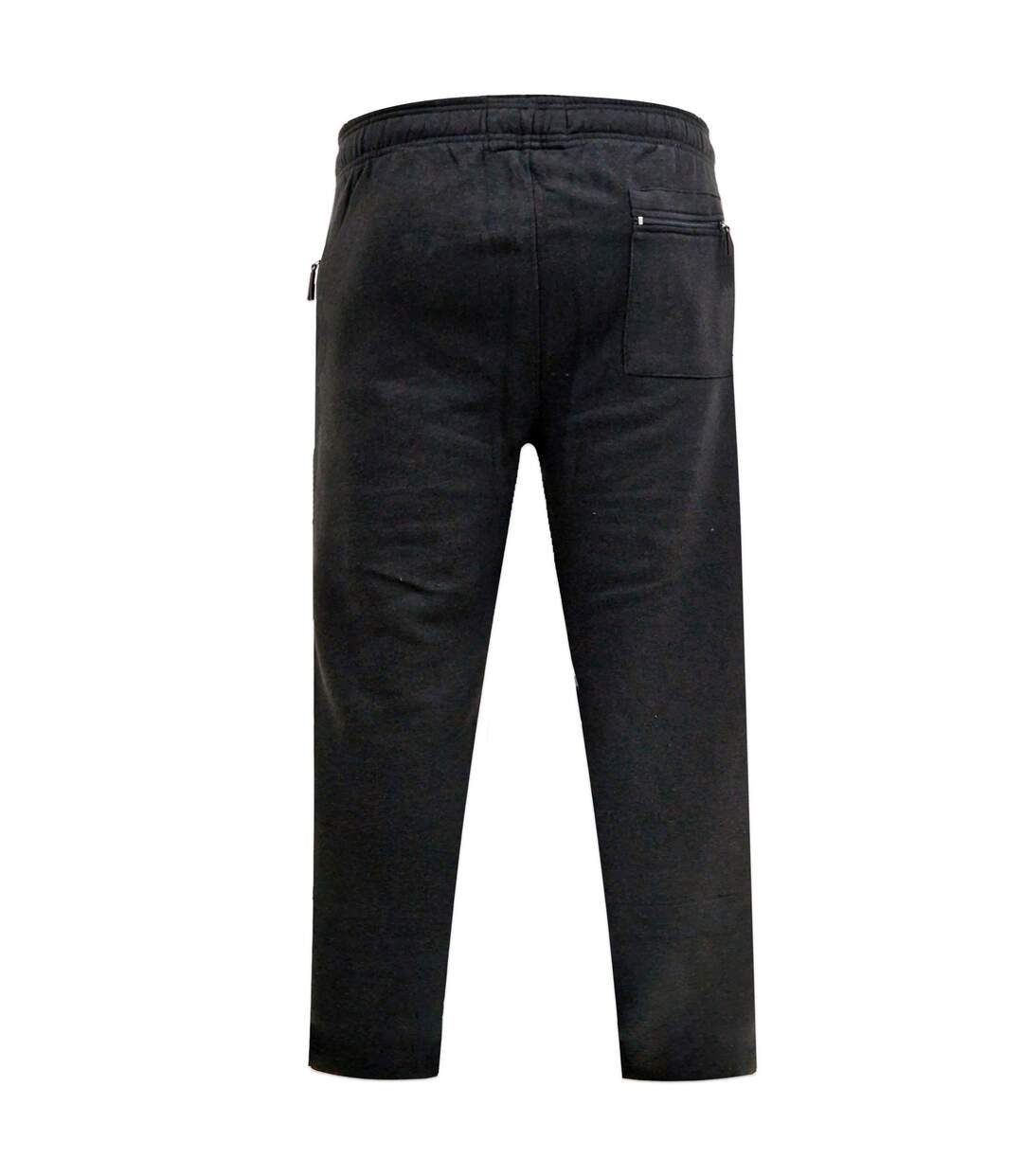 Duke Mens Kingsize Albert Open Hem Jogging Bottoms (Black) - UTDC134-2