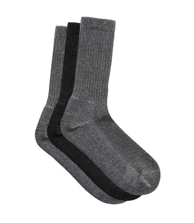 pack 3 paires chaussettes mi-longues 67-608-Z - noir et gris