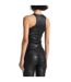 Womens/ladies Asymmetric Racer Top Black Maniere De Voir-3