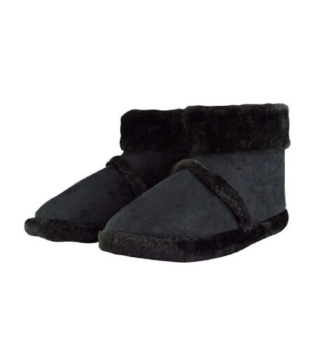 Mens Soft Plush Lined Memory Foam Slipper Booties