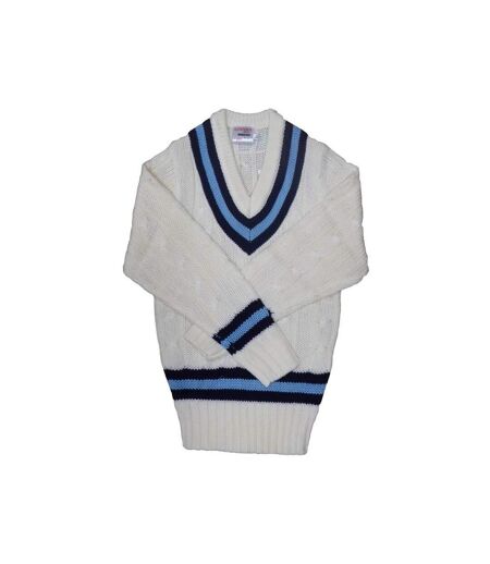Mens cricket jumper navy/sky Carta Sport