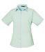 Premier Short Sleeve Poplin Blouse/Plain Work Shirt (Aqua)