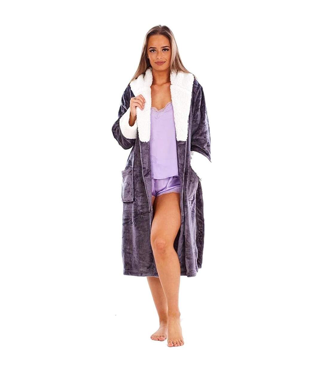 Robe De Chambre Motif/style Scintillant Femme Charbon Keanu-2