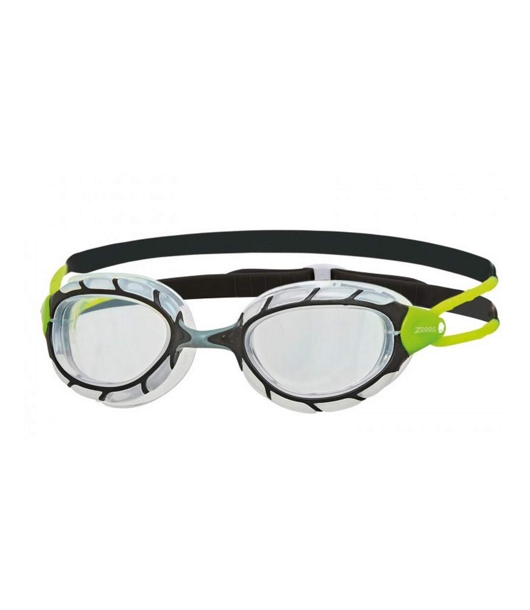 Unisex Adult Predator 2024 Swimming Goggles Black Green Clear Zoggs-2