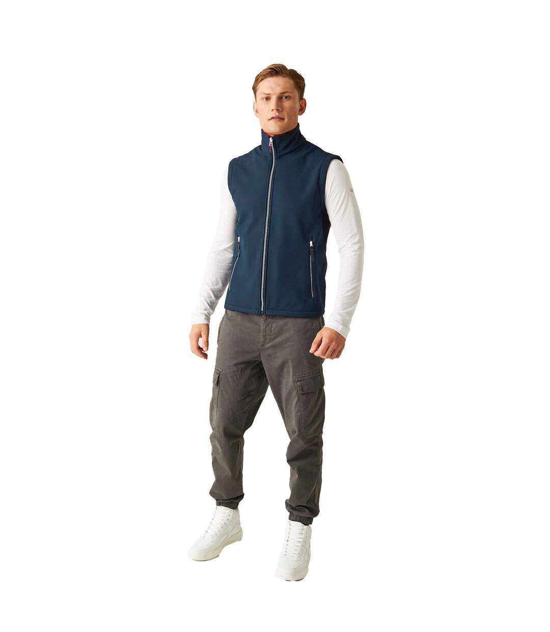 Mens Ascender Softshell 2 Layer Body Warmer Navy Classic Red Regatta-1