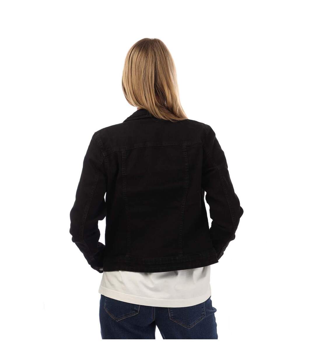 Womens/ladies Wonder Denim Jacket Black Only-2