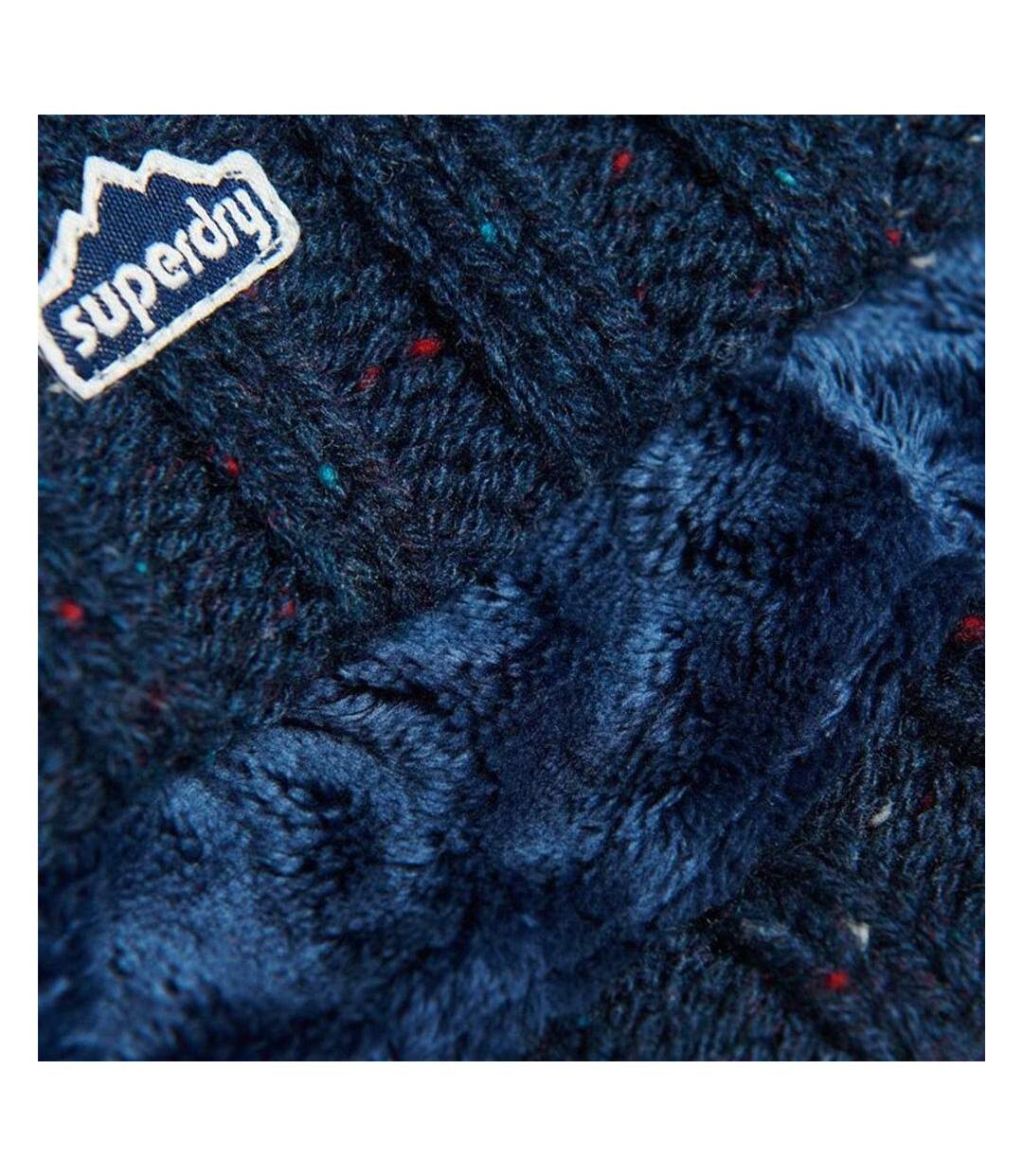 Bonnet marine femme superdry rib knit beanie-2