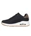 Womens/ladies Uno Stand On Air Leopard Print Trainers Black Skechers-2