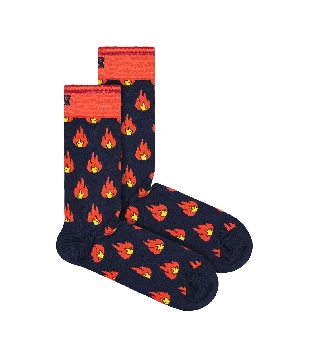 1 Pack Unisex Cotton Navy Flames Design Socks-1