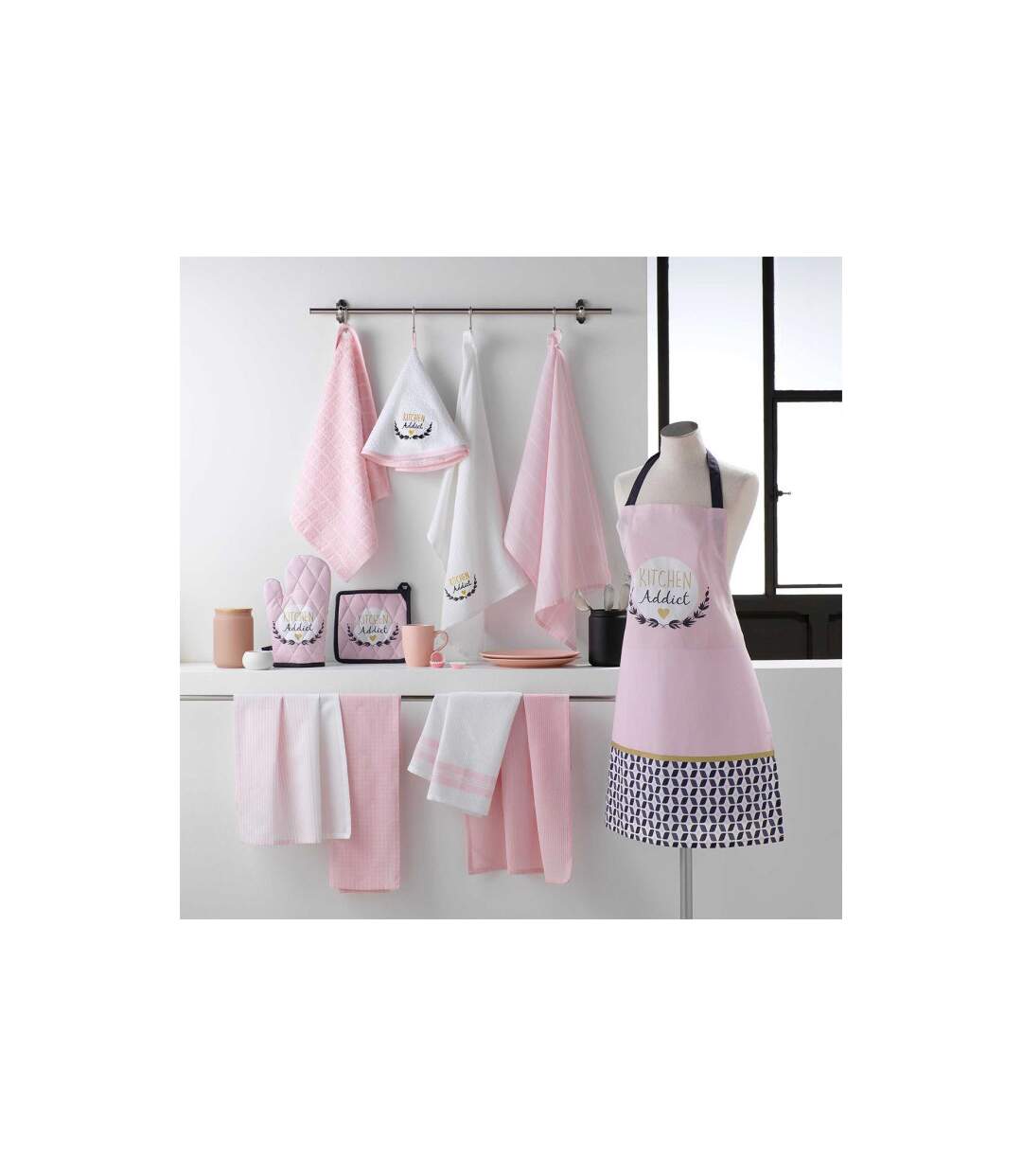 Essuie-Main Kitchen Addict 50x50cm Rose-4