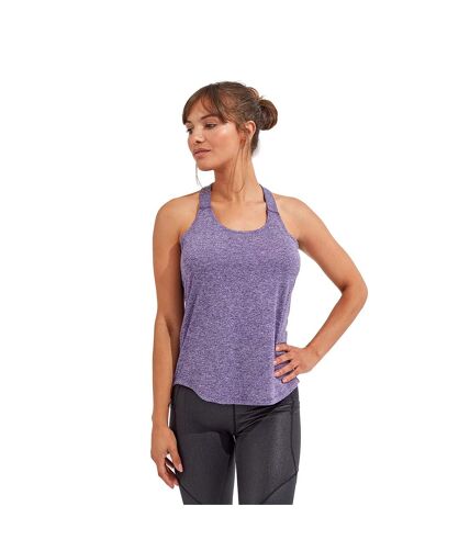 Débardeur double bretelles femme violet chiné Tri Dri