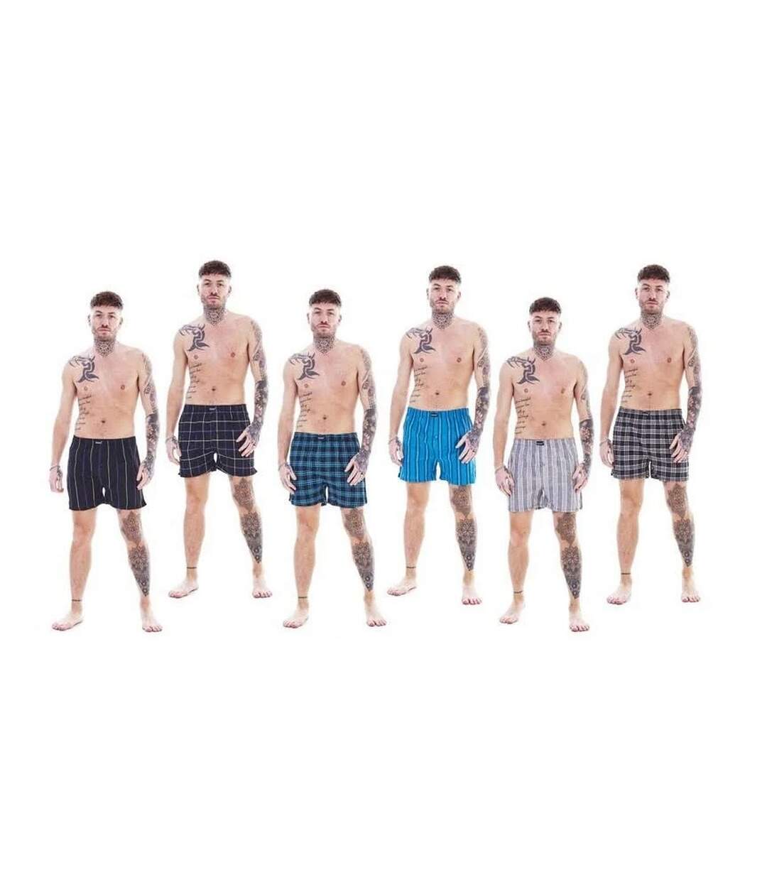 Pack Of 6  Mens Patterned Woven Boxer Shorts  Multicoloured Keanu-3