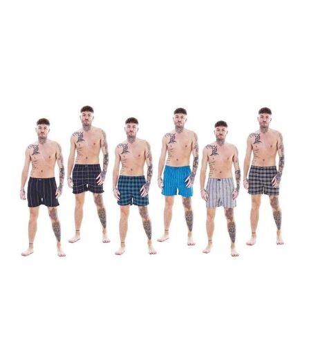 Pack Of 6  Mens Patterned Woven Boxer Shorts  Multicoloured Keanu