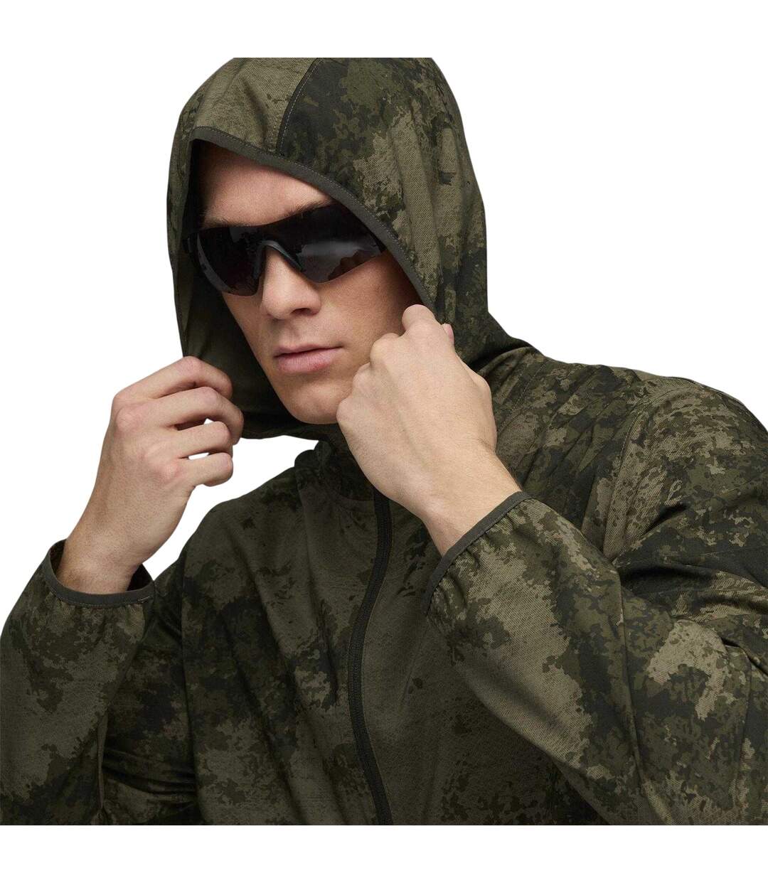 Mens Monay Camo Hooded Jacket Dark Olive Puma-4
