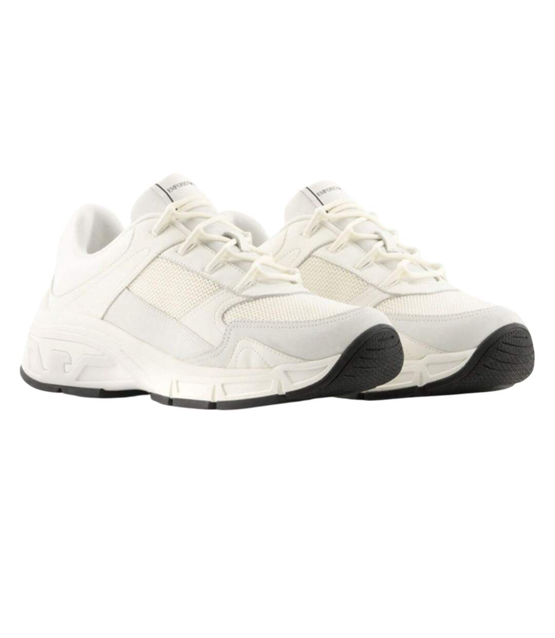 Mens Leather Trainers Off White Emporio Armani-1