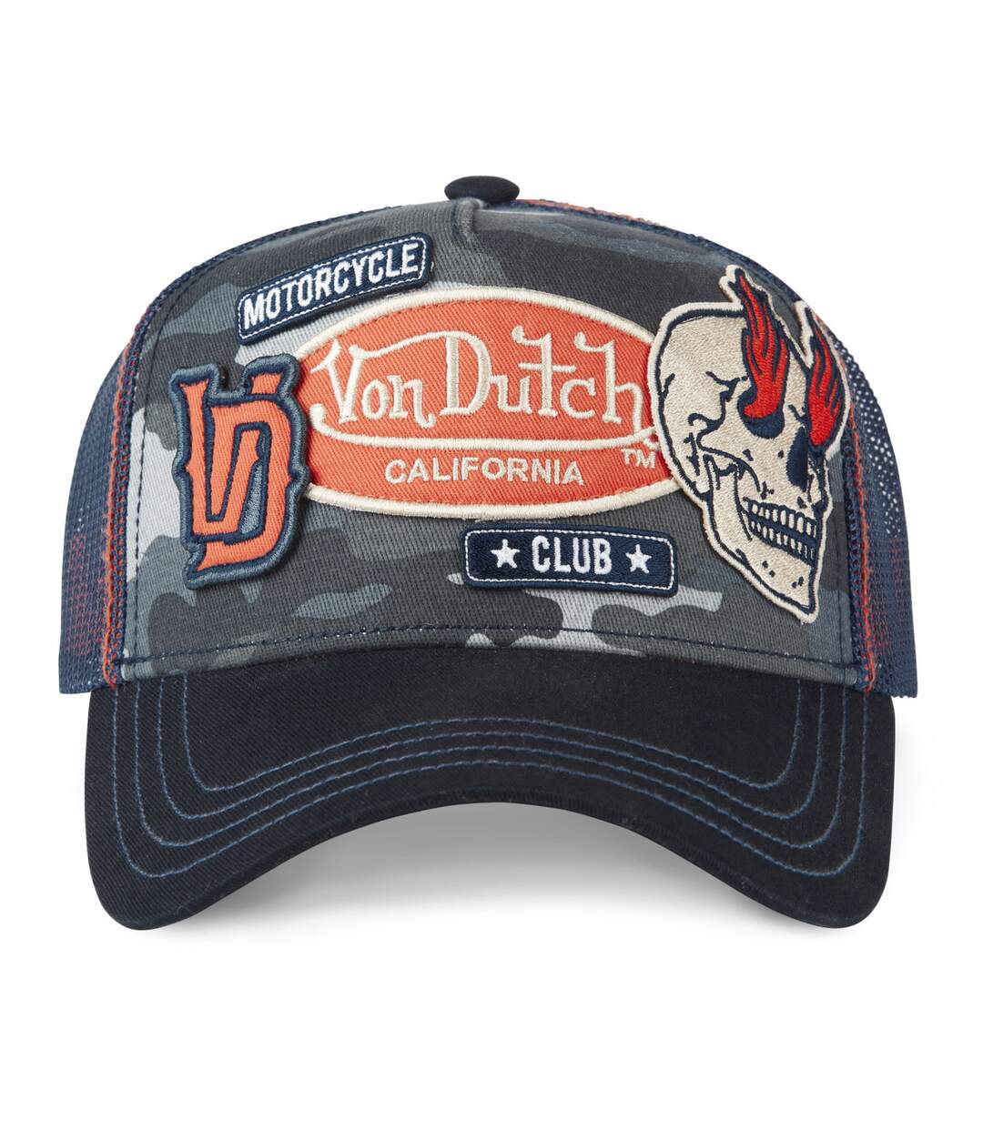 Casquettes homme trucker avec filet et patchs Von Dutch Vondutch-2