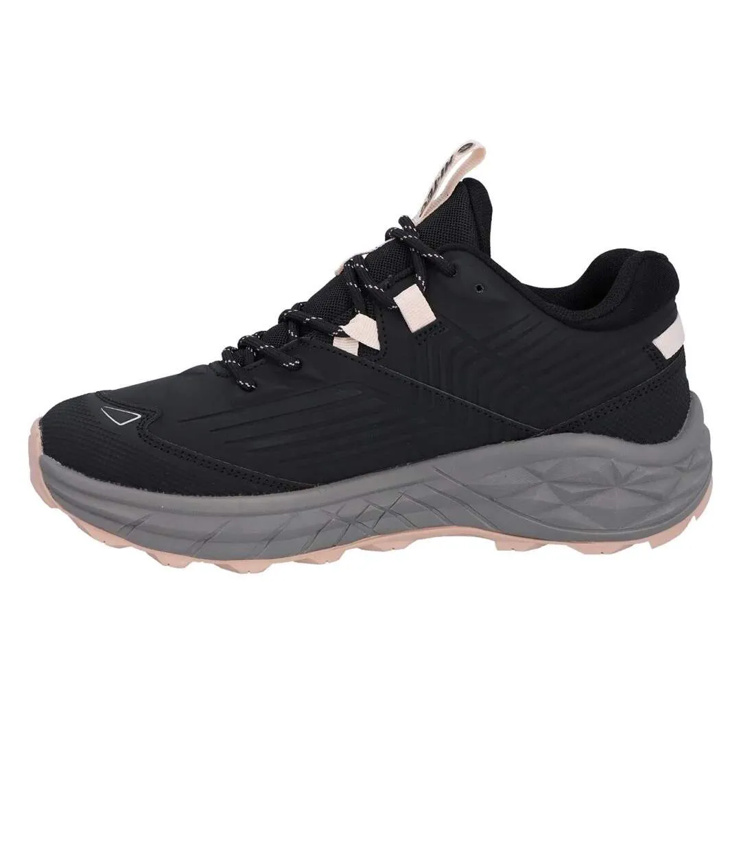 Womens/ladies Fuse Trek Walking Shoes Black Steeple Grey Cameo Rose Hi-Tec-3